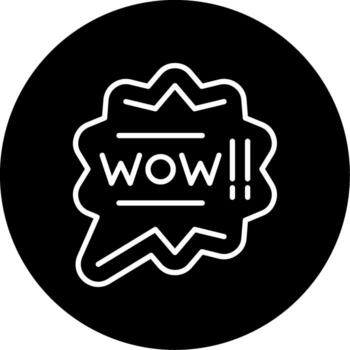 Wow Expression Text Line Circle Inverted vector