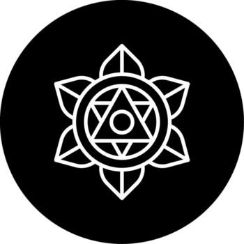 Solar Plexus Chakra Line Circle Inverted vector