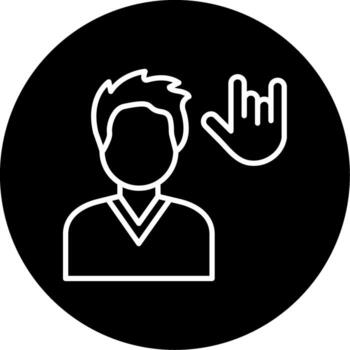 firmar idioma Interprete línea circulo invertido vector