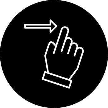 Swipe Right Motion Line Circle Inverted vector