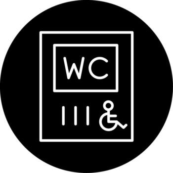 Accessible Public WC Line Circle Inverted vector