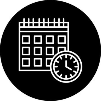 Project Calendar Schedule Line Circle Inverted vector