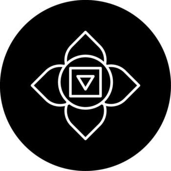 Muladhara Root Chakra Line Circle Inverted vector
