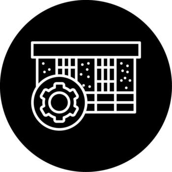 edificio construcción proceso línea circulo invertido vector