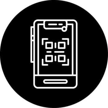 QR Code Scanner LineCircle Inverted vector