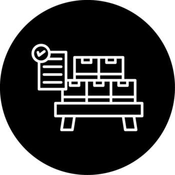 Centralized Inventory Data Record Line Circle Inverted vector