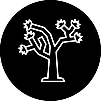 Desierto Joshua árbol línea circulo invertido vector