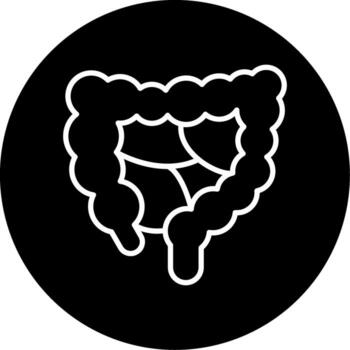 Large Intestine Function Line Circle Inverted vector