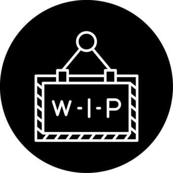 WIP Work Indicator Line Circle Inverted vector