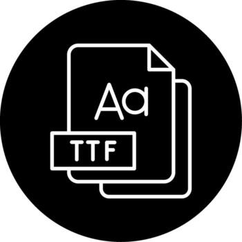 Font TTF File Line Circle Inverted vector