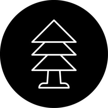 Evergreen Spruce Tree Line Circle Inverted vector