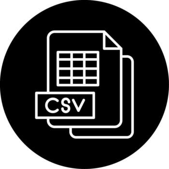 CSV Data Sheet Line Circle Inverted vector