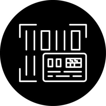 código de barras escanear etiqueta línea circulo invertido vector