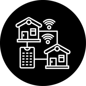 AI Powered Smarthome Line Circle Inverted vector