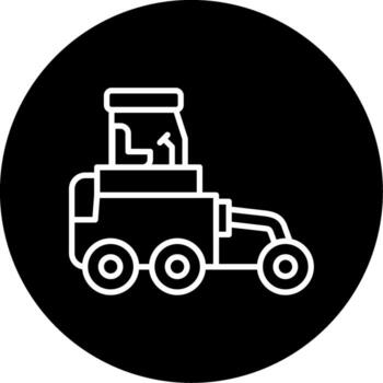 Road Grader Leveling Vehicle Line Circle Inverted vector