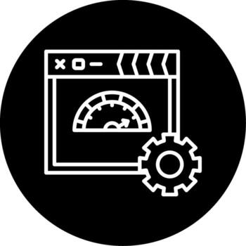 Performance Statistics Report Line Circle Inverted vector
