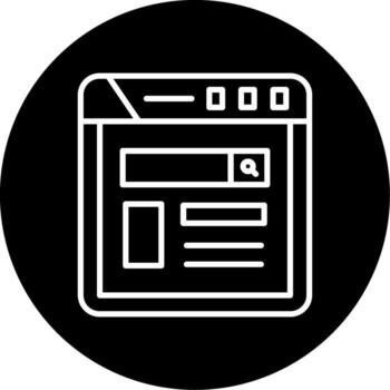 Internet navegador ventana línea circulo invertido vector