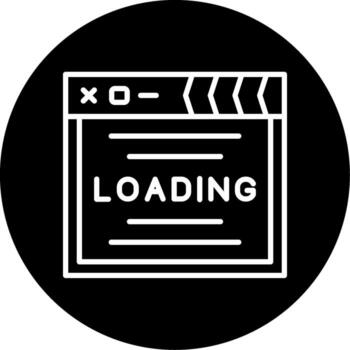 Loading Process Screen Line Circle Inverted vector