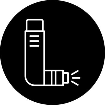 Asthma Inhaler Device Line Circle Inverted vector
