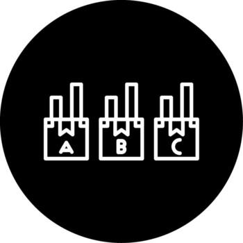 a B C valores clasificación método línea circulo invertido vector