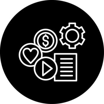 empresa base de datos sistema línea circulo invertido vector