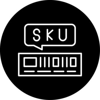 Stock Keeping Unit Identifier Line Circle Inverted vector