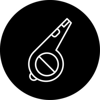 Referee Whistle Tool Line Circle Inverted vector
