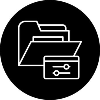 Folder Configuration Settings Line Circle Inverted vector