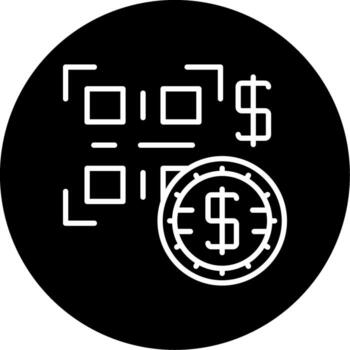 qr código pago línea circulo invertido vector