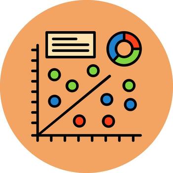 dispersión trama circulo lleno circulo icono vector