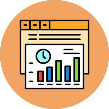 Exit rate Circle Filled Circle Icon vector