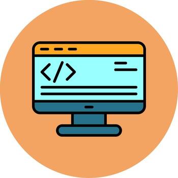 Coding Filled Circle Icon vector