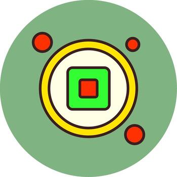 Stop Button Navigation Filled Circle Icon vector