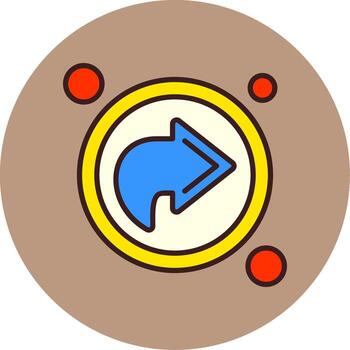 adelante botón navegación lleno circulo icono vector