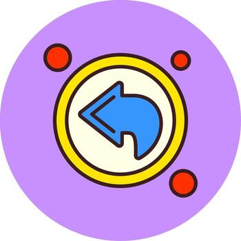 espalda botón navegación lleno circulo icono vector