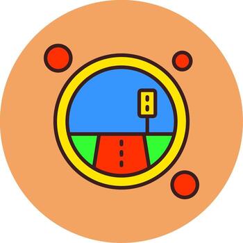 Traffic Navigation Filled Circle Icon vector