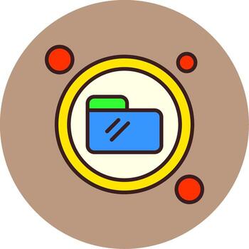 Folder Button Navigation Filled Circle Icon vector