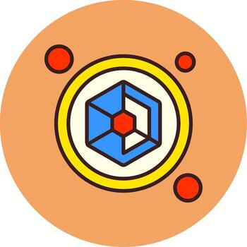 Spider Web Button Navigation Filled Circle Icon vector