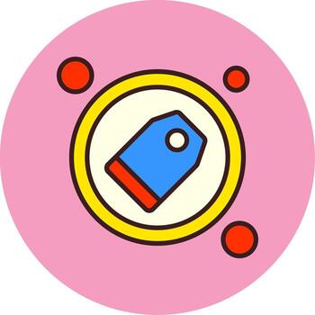 Label Button Navigation Filled Circle Icon vector