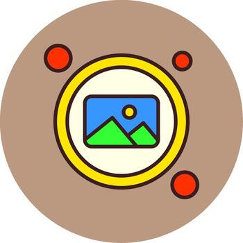 Picture Button Navigation Filled Circle Icon vector