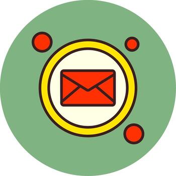Mail Button Navigation Filled Circle Icon vector
