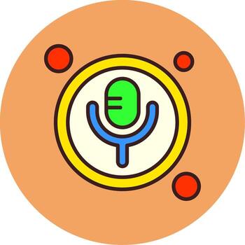 Voice Button Navigation Filled Circle Icon vector