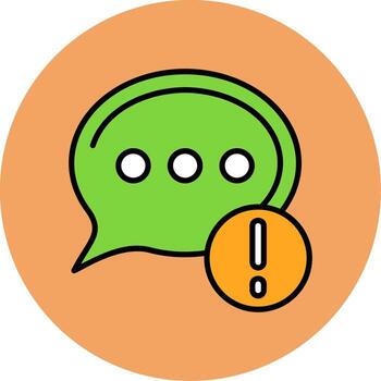 Chat message Notification Filled Circle Icon vector