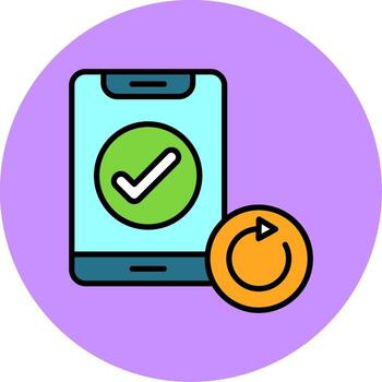 Auto-rotate Notification Filled Circle Icon vector