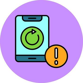 Rotate Notification Filled Circle Icon vector