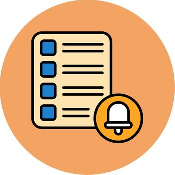 tarea lista notificación lleno circulo icono vector