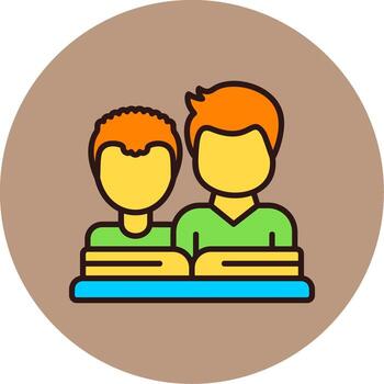 Group reading session Filled Circle Icon vector