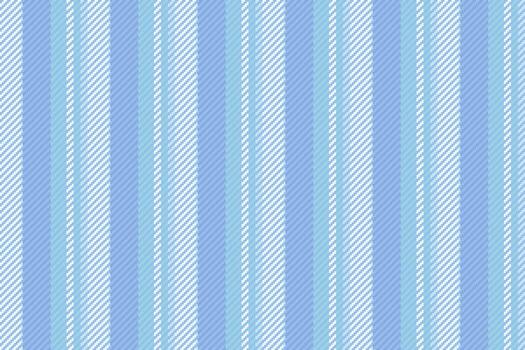 Rissue textile pattern stripe, duvet seamless lines fabric. Gingdom vertical background texture in blue and white colors. vector