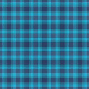 Simplicity plaid textile, celtic check background tartan. Stitch texture seamless pattern fabric in cyan and blue colors. vector