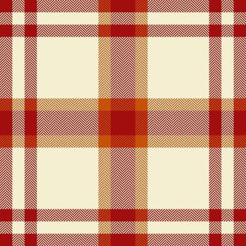Retro seamless pattern check, content fabric textile plaid. Revival tartan background texture in light and red colors. vector